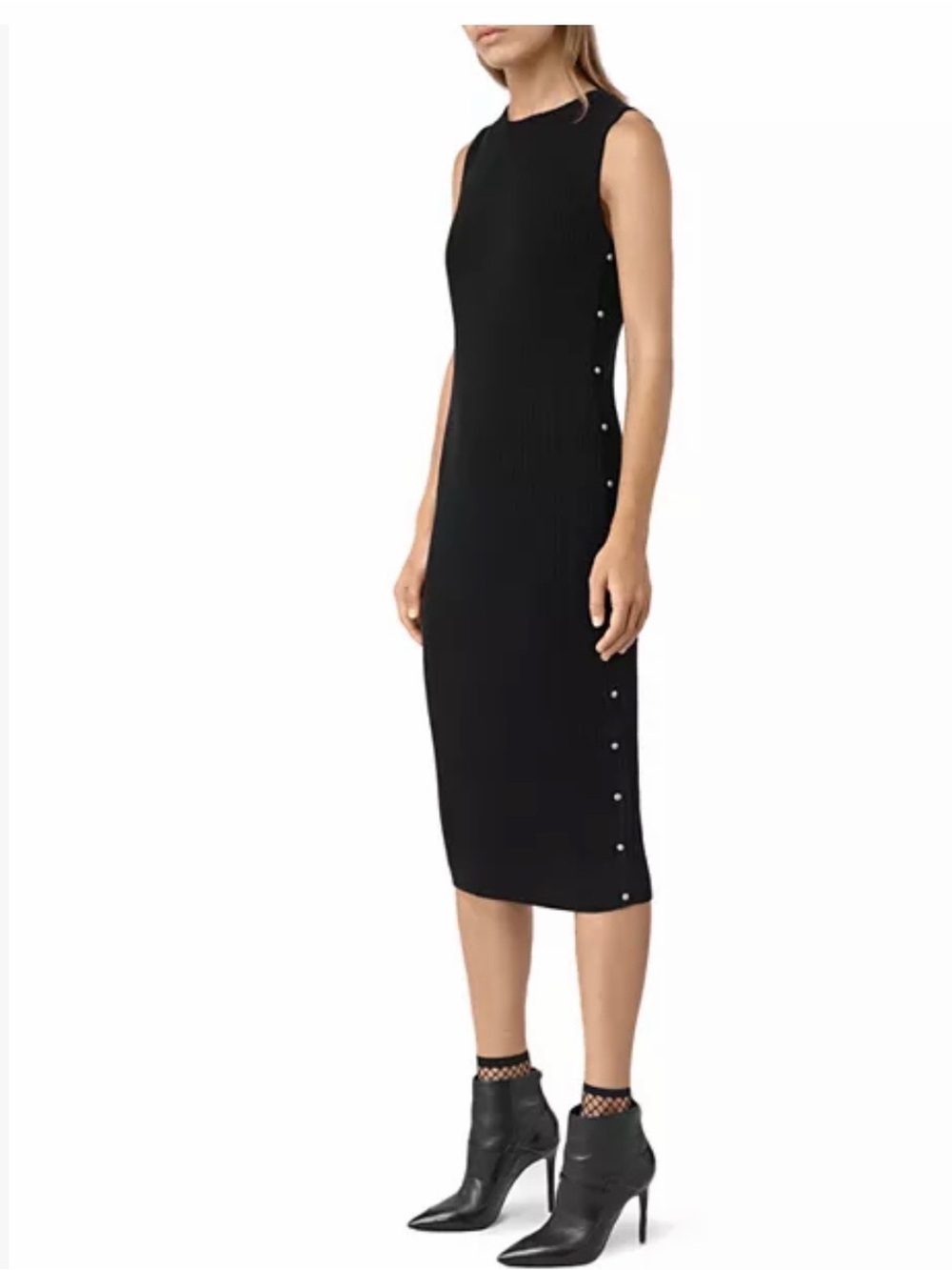 AllSaints Rossa Stud Side Ribbed Tank Dress, size small